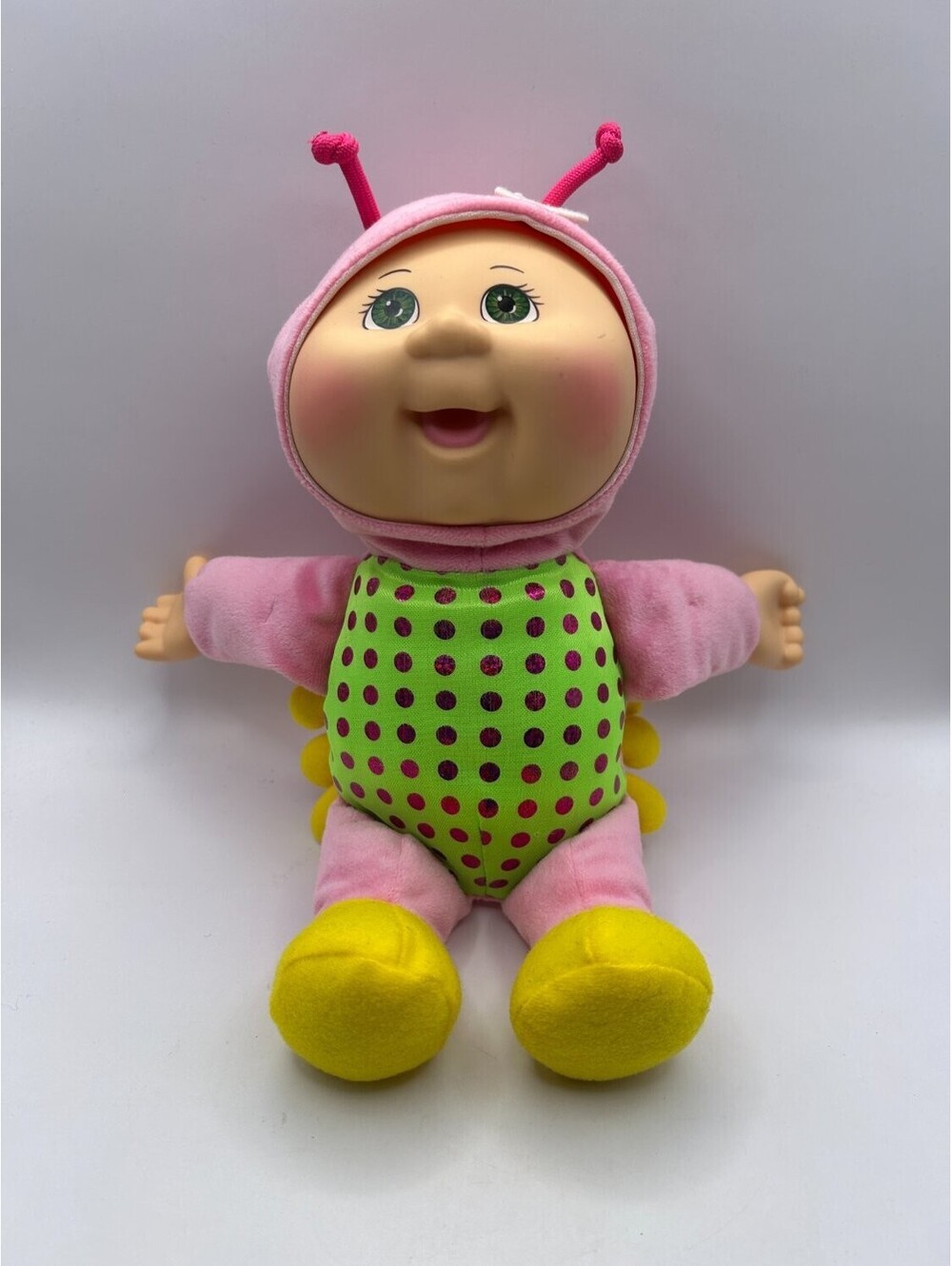 Cabbage Patch Kids Cuties Caterpillar Plush Baby Doll Pink Lime Yellow 9in 2021!